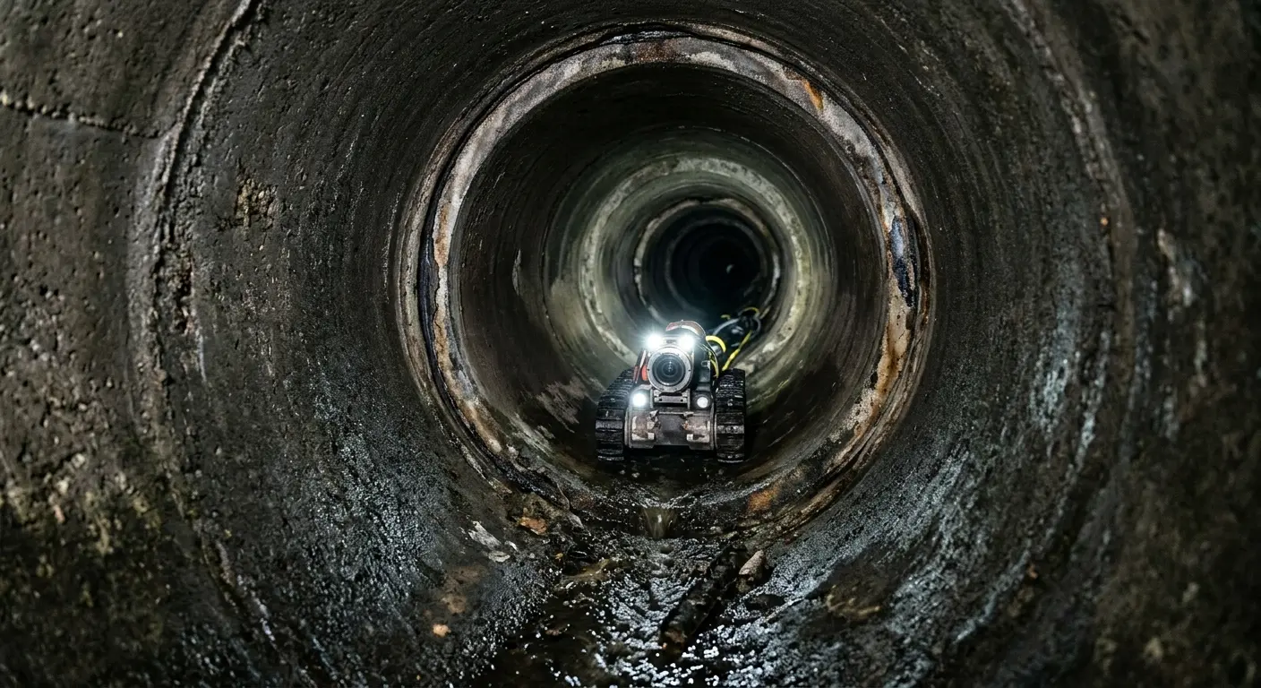 Robotic sewer camera inspecting pipe interior for Sewer Line Repair in Little Chute